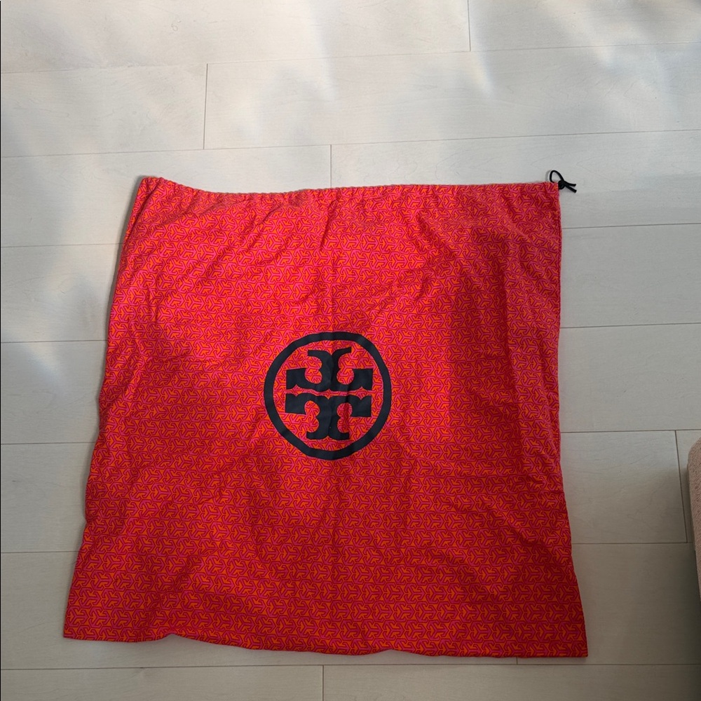New! Tory Burch Extra Large Drawstring Logo Dust Bag